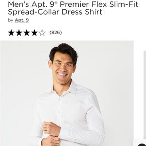 Apt 9 premier flex slim fit white dress shirt